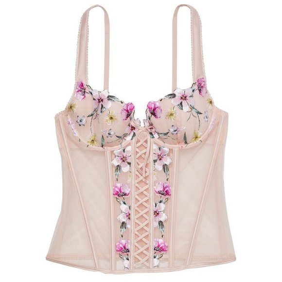 Victoria's Secret VERY SEXY Floral Embroidered Lace Corset Top - Picture 1 of 5